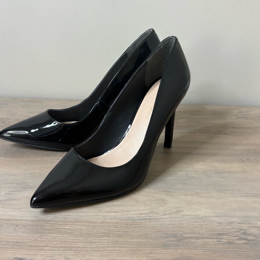 Stuart Weitzman New Leigh 95 Patent Leather Pumps Heels Black Women’s Size 5 - Picture 5 of 10